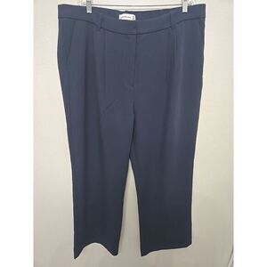 Abercrombie Fitch Wide Leg Dress Pants 35/20R Navy Pleated High Rise New